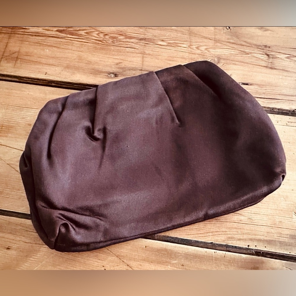 Elegant J.Crew Brown 100% Silk Evening Clutch!